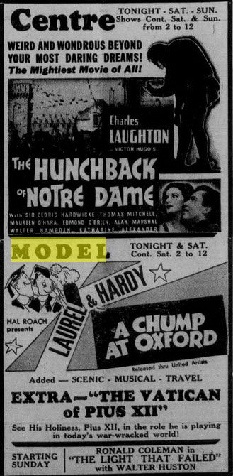 Model Theater - MAR 1 1940 AD 2 THEATERS